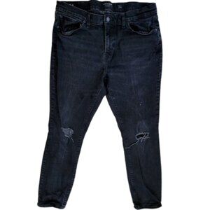 LUCKY BRAND Black 100 Skinny Distressed Denim Jeans - Men's 38 x 31